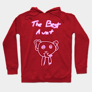 Best Aunt Elephant Pink/White Hoodie